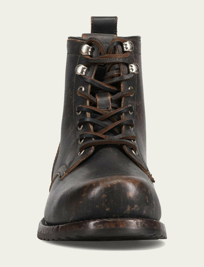 Men's Antique Black Hudson Workboot Plain Toe