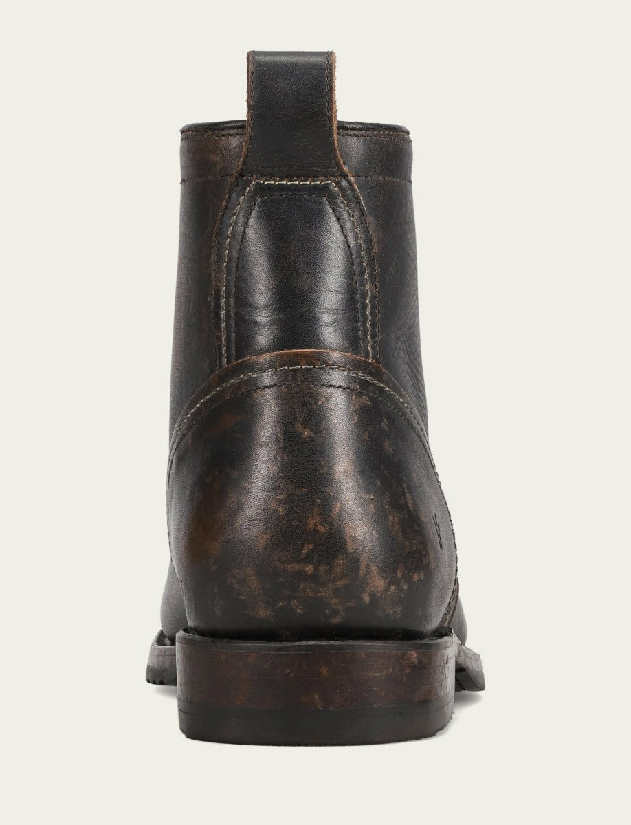 Men's Antique Black Hudson Workboot Plain Toe
