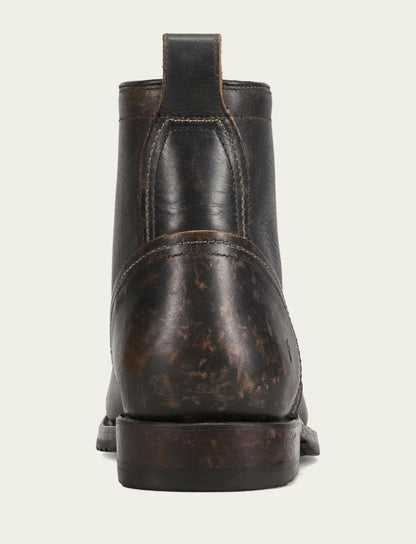 Men's Antique Black Hudson Workboot Plain Toe