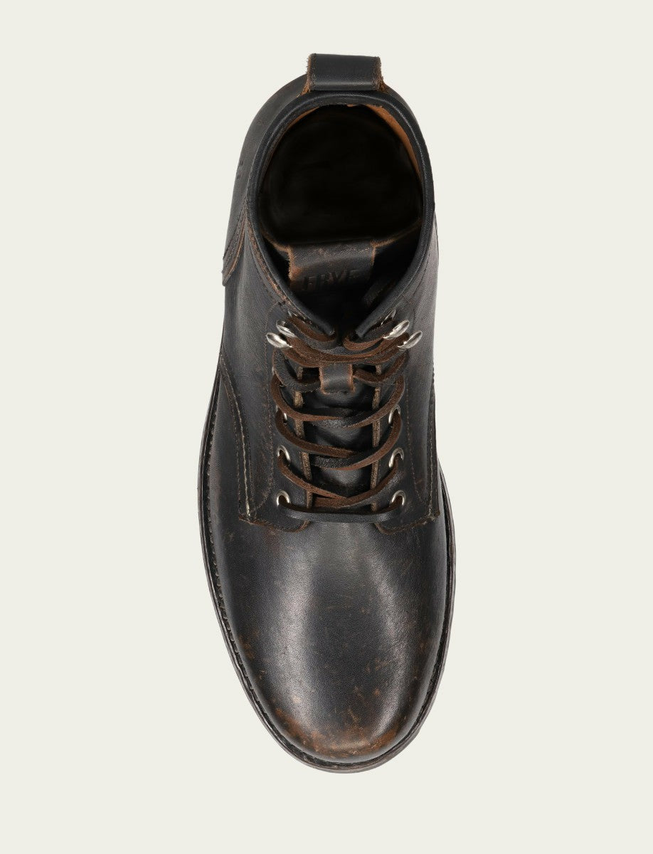 Men's Antique Black Hudson Workboot Plain Toe