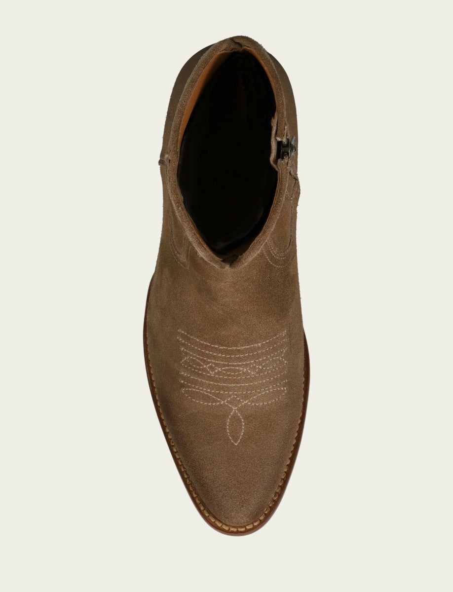 Men’s Mushroom Austin Inside Zip Suede Boots