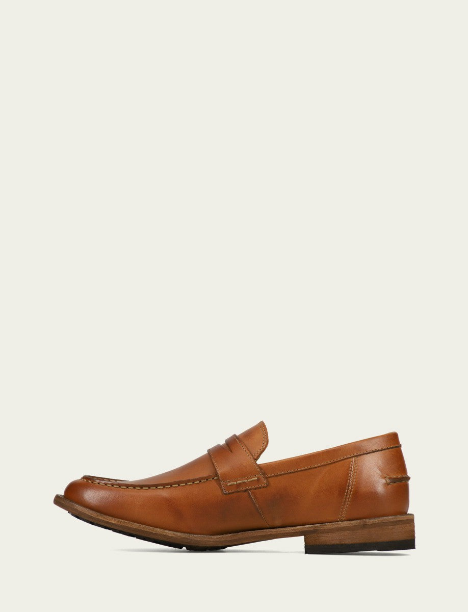 Men’s Caramel Leather Tyler Flex Penny Casual Leather Shoes
