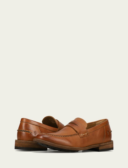 Men’s Caramel Leather Tyler Flex Penny Casual Leather Shoes