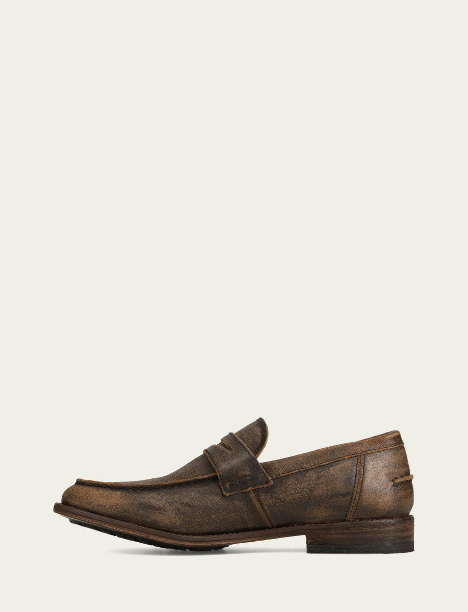 Men’s Chocolate Leather Tyler Flex Penny Casual Leather Shoes