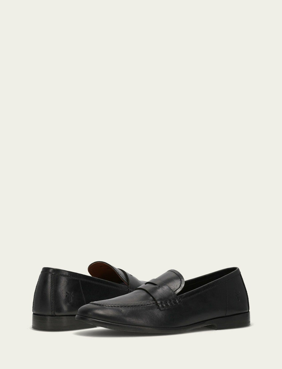 Men’s Black Leather Graham Penny Casual Leather Shoes