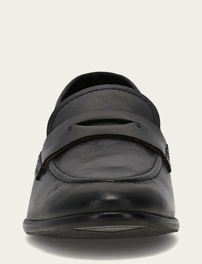 Men’s Black Leather Graham Penny Casual Leather Shoes
