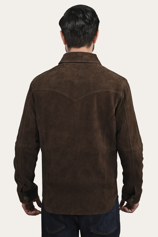 Men’s Dark Brown Authentic Suede Shacket