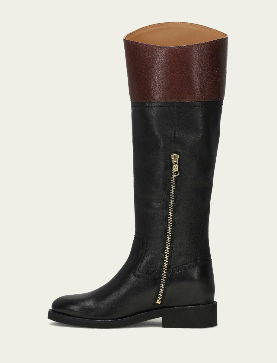 Women's Black Brown Quinn Riding Boot