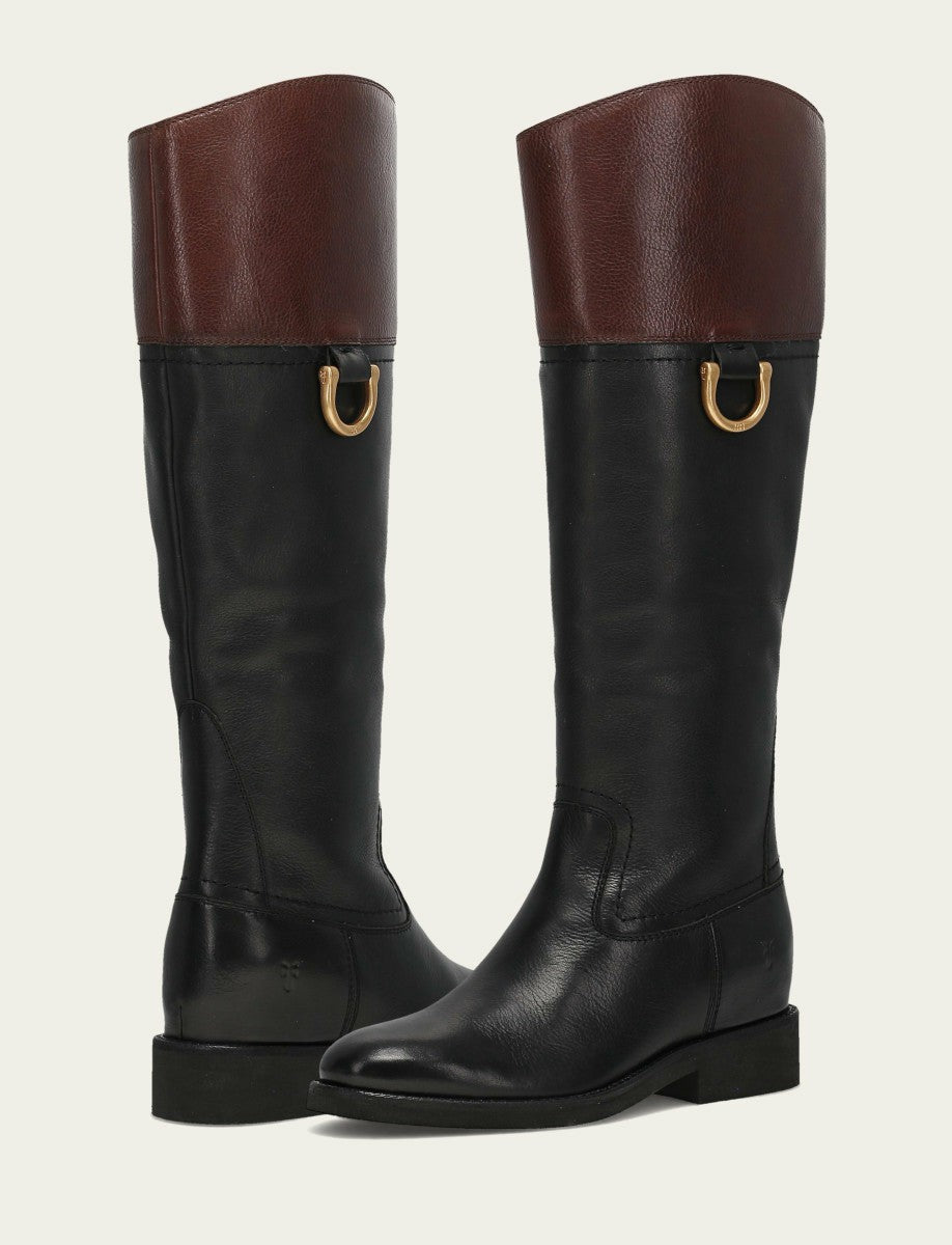 Women's Black Brown Quinn Riding Boot