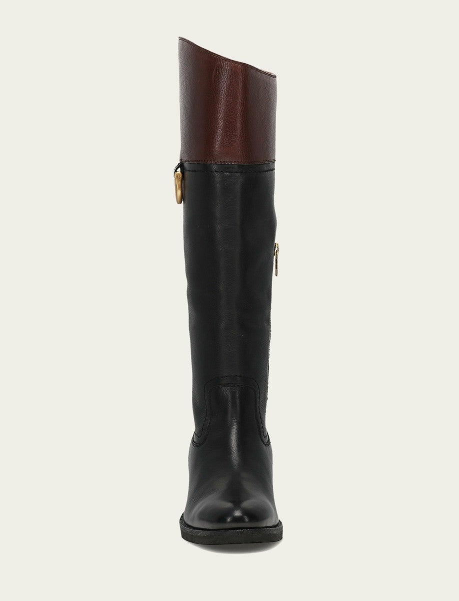 Women's Black Brown Quinn Riding Boot