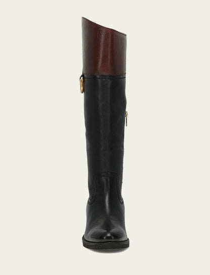 Women's Black Brown Quinn Riding Boot
