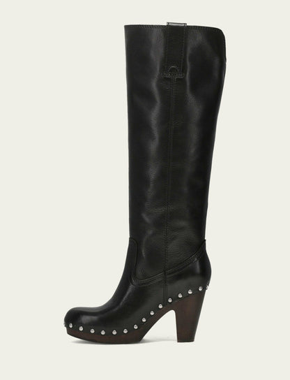 Women's Black Cindy Pull On Tall Boot
