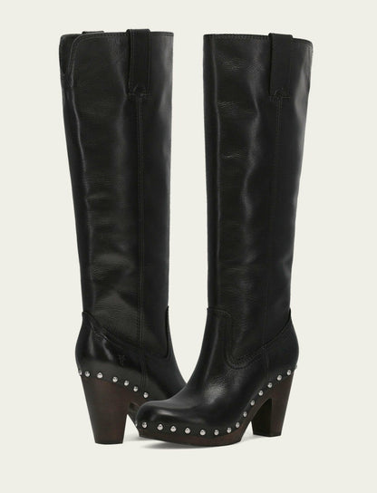 Women's Black Cindy Pull On Tall Boot