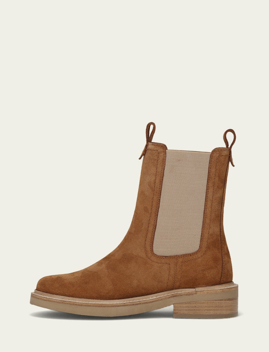 Women's Caramel Suede Phoebe Chelsea Boot