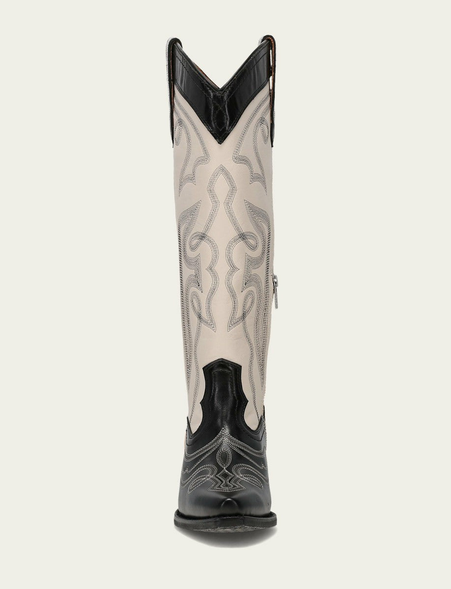 Women’s Black/Ivory Laila Double F Deco Leather Boots