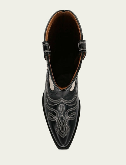 Women’s Black/Ivory Laila Double F Deco Leather Boots