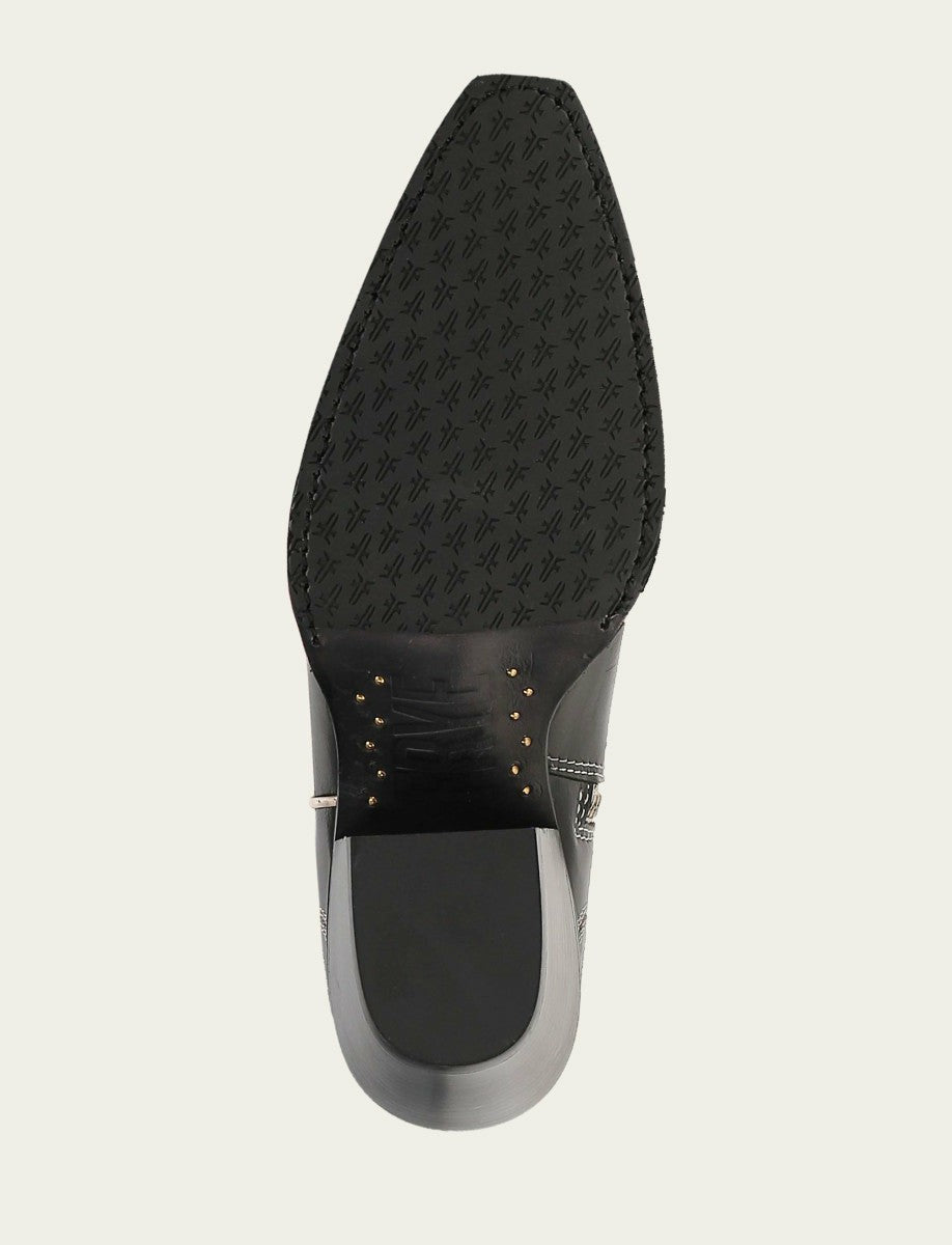 Women’s Black/Ivory Laila Double F Deco Leather Boots