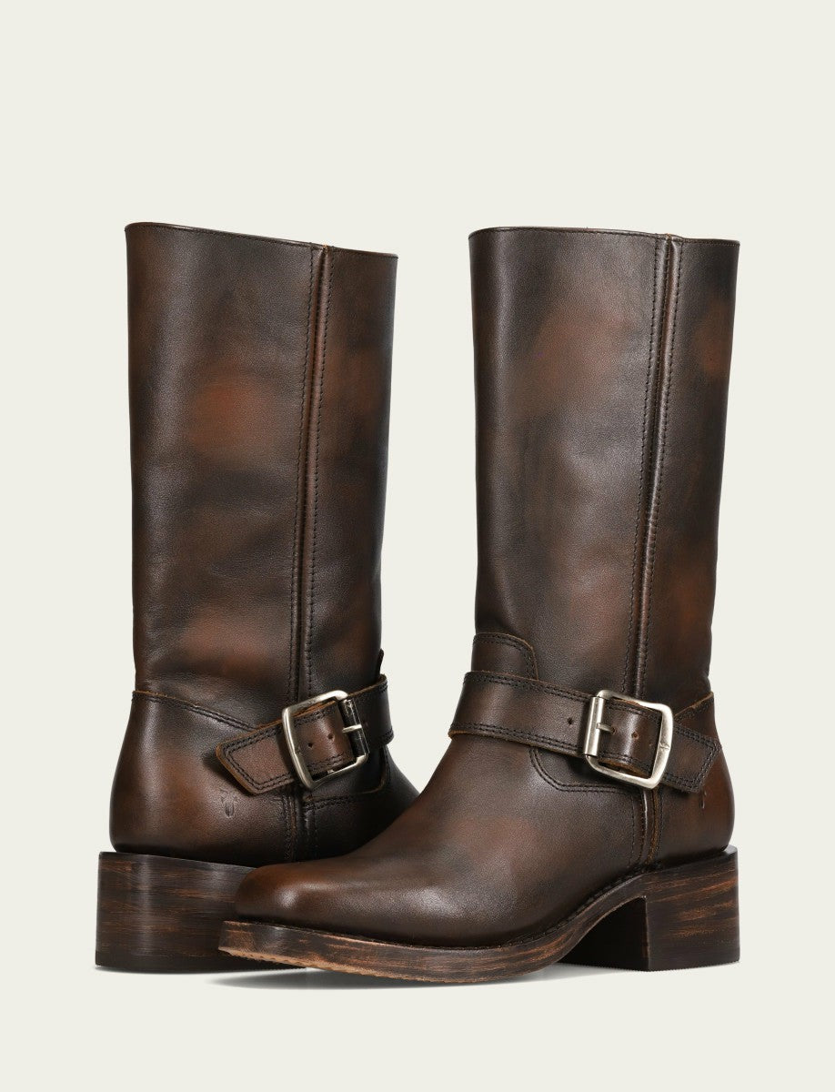 Women's Dark Brown Campus Buckle Boot