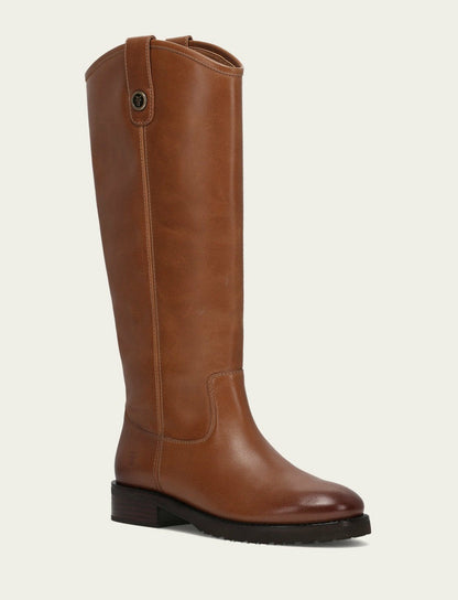 Women's Tan Melissa Lug Button Tall Wide Calf Boot