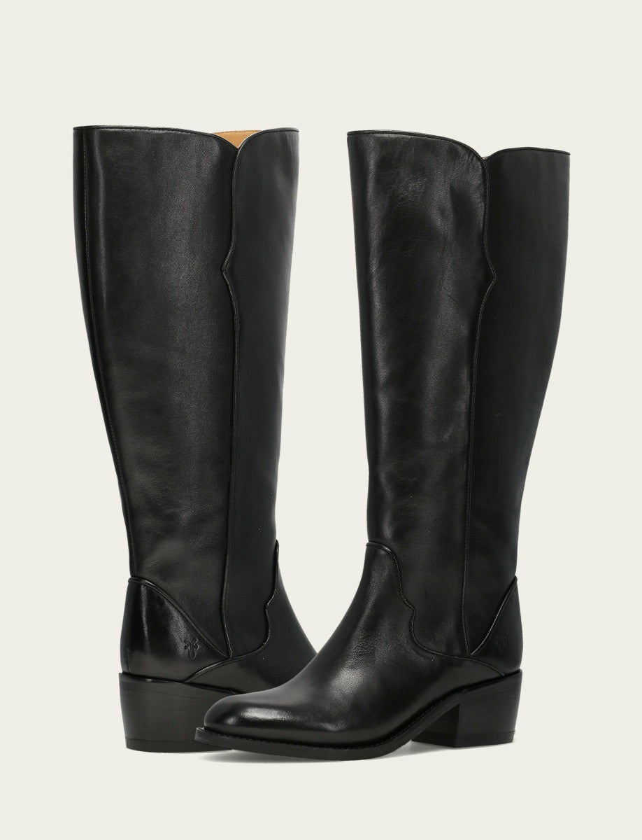 Women's Black Carson 2 Piping Tall Wide Calf Boot