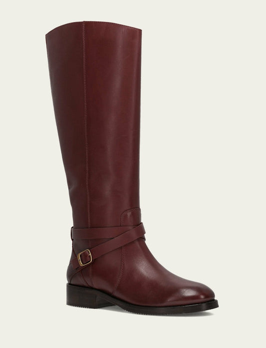 Women's Merlot Melissa Belted Riding Wide Calf Boot