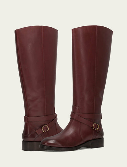 Women's Merlot Melissa Belted Riding Wide Calf Boot