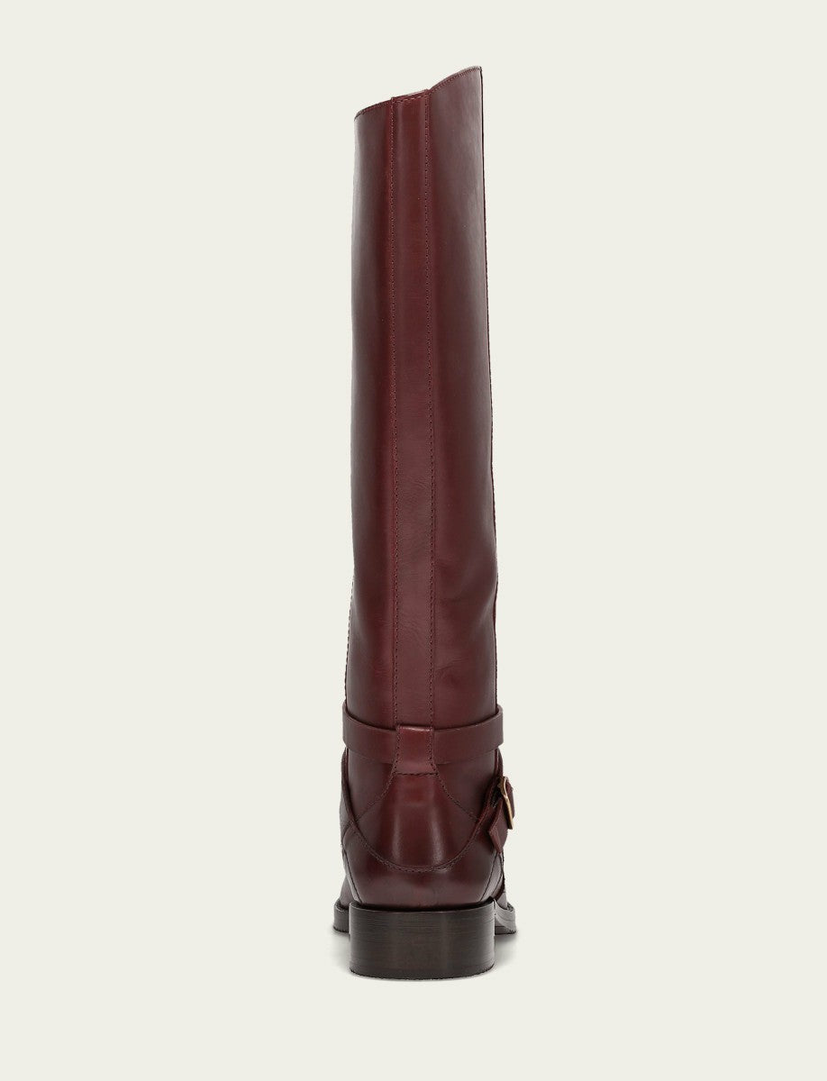 Women's Merlot Melissa Belted Riding Wide Calf Boot