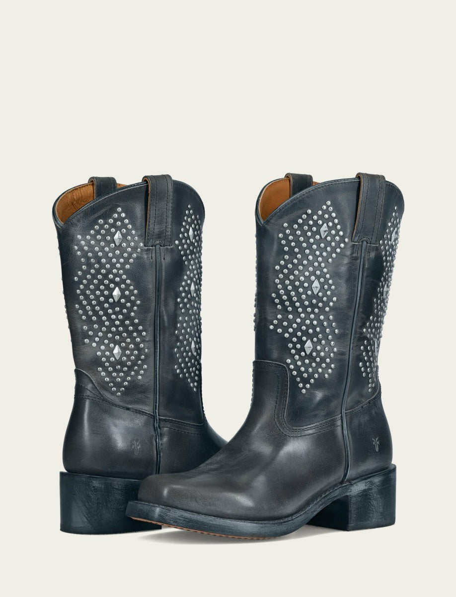 Women's Off Black Campus Deco Stud Boot