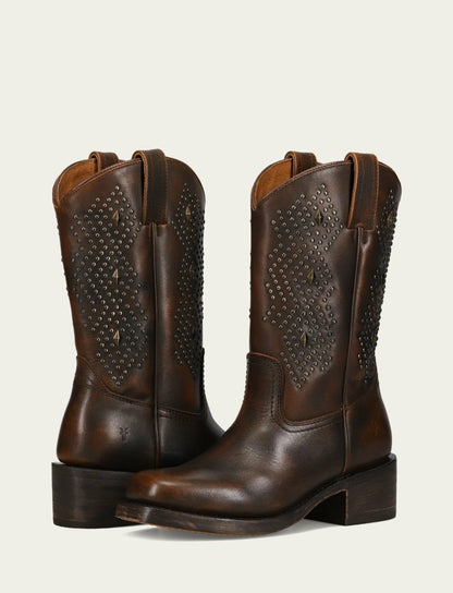Women's Dark Brown Campus Deco Stud Boot
