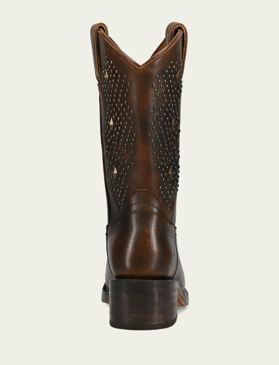 Women's Dark Brown Campus Deco Stud Boot