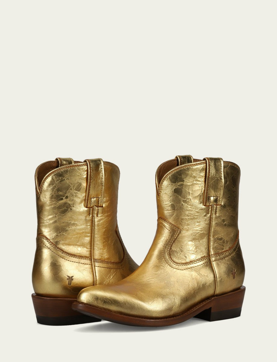 Women's Gold Metallic Billy Short Bootie