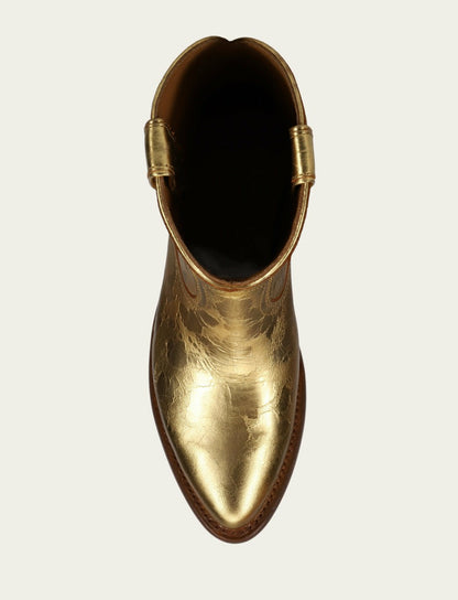 Women's Gold Metallic Billy Short Bootie