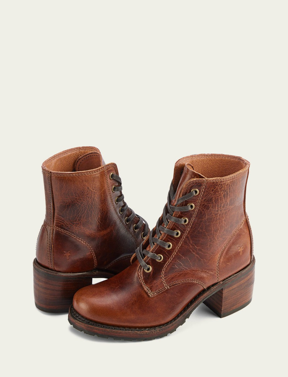 Women's Cognac Sabrina 6G Lace Up Booties