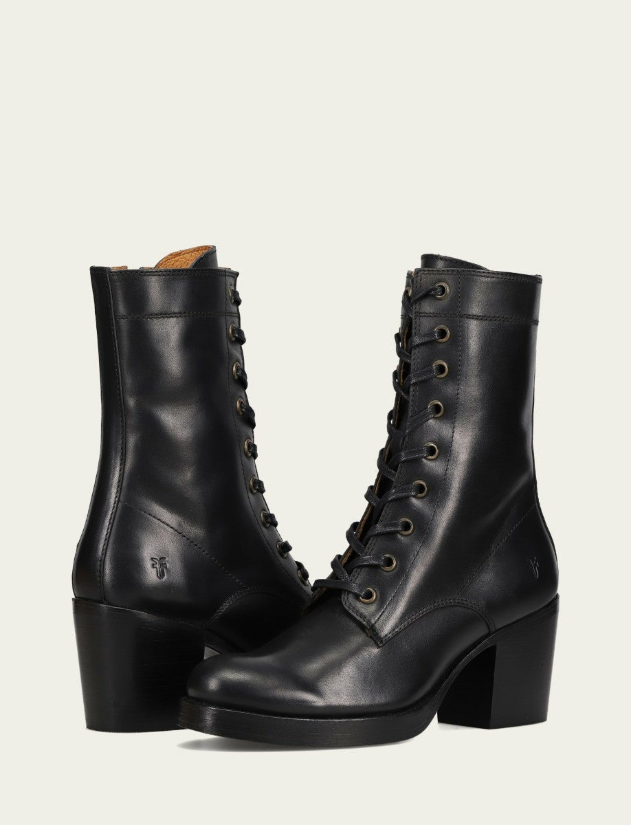 Women's Black Jean Lace Up Boot