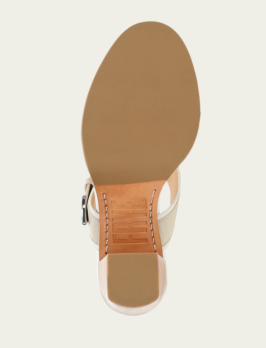 Women's White Ivory Stella Buckle Slide Sandals