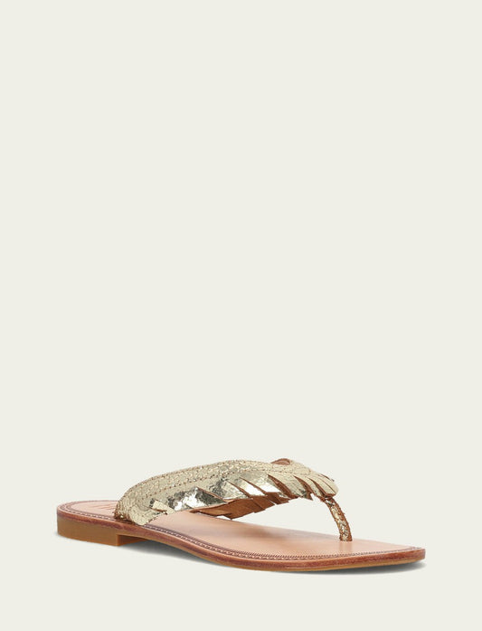 Women's Gold Mirror Ava Fringe Sandals