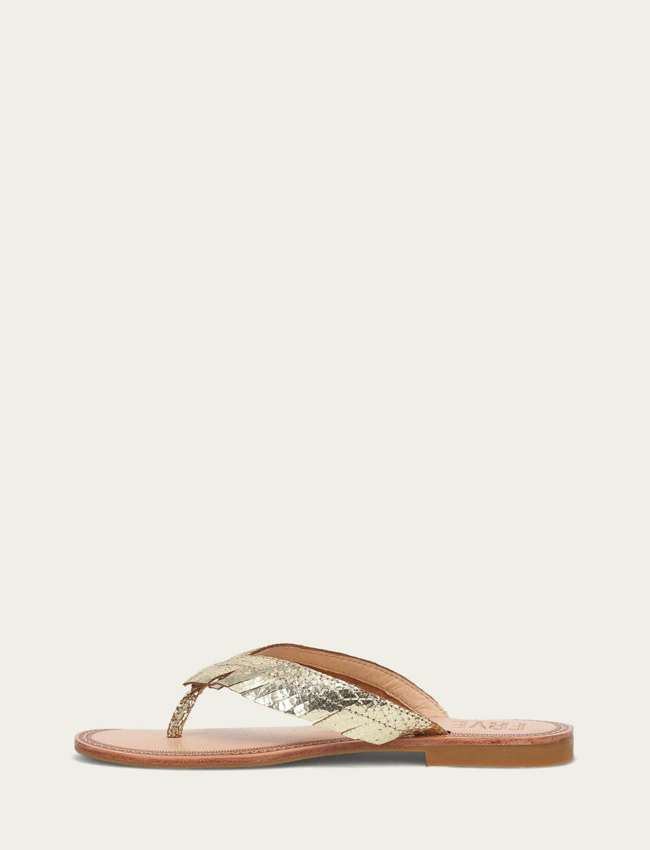 Women's Gold Mirror Ava Fringe Sandals