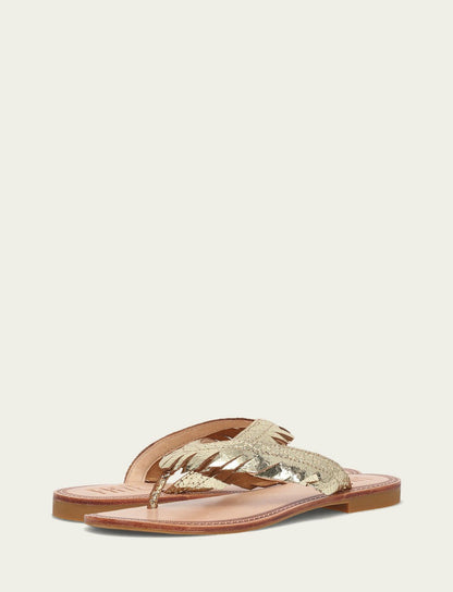 Women's Gold Mirror Ava Fringe Sandals