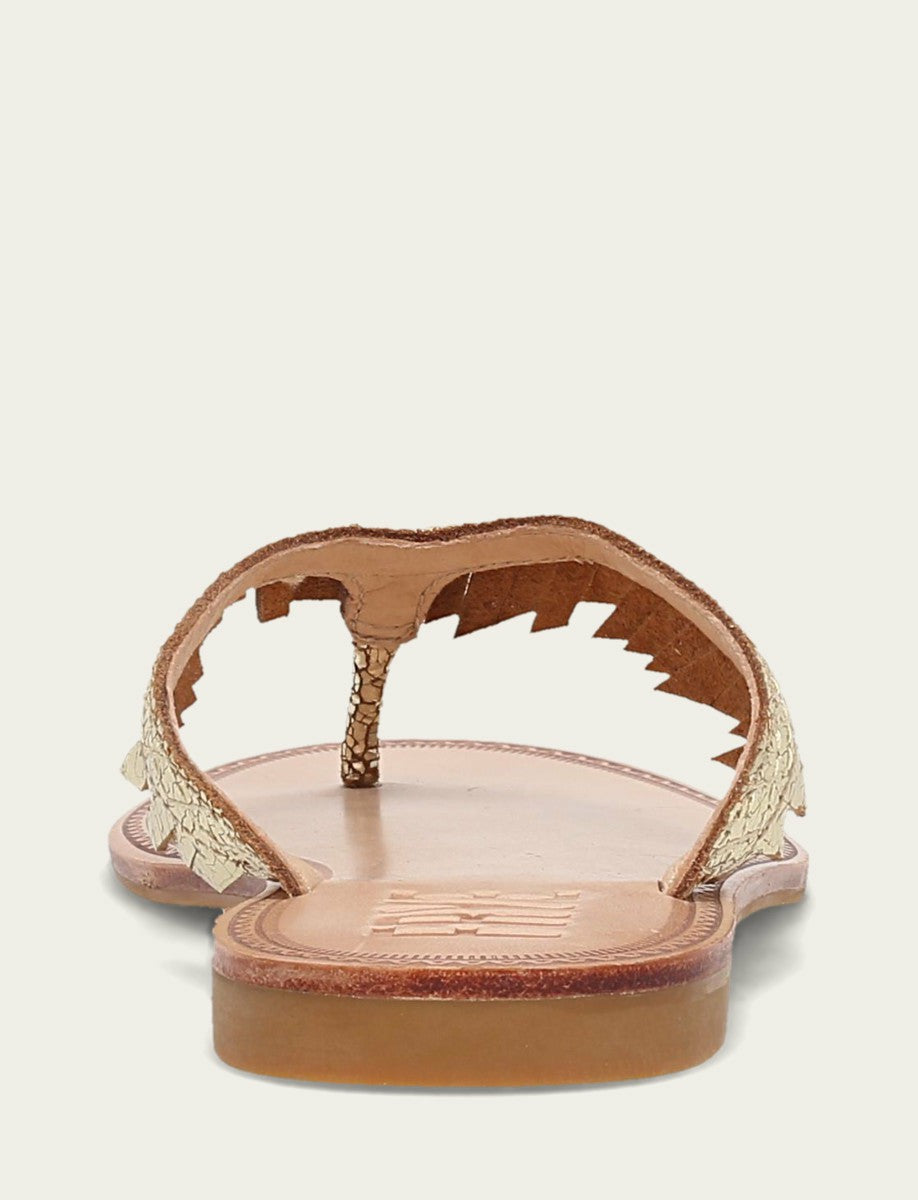 Women's Gold Mirror Ava Fringe Sandals
