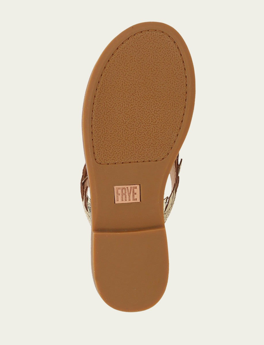 Women's Gold Mirror Ava Fringe Sandals