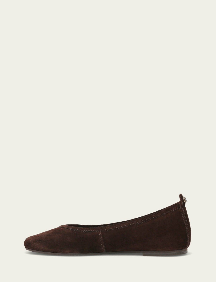 Women's Chocolate Suede Hayley Ballet Flat