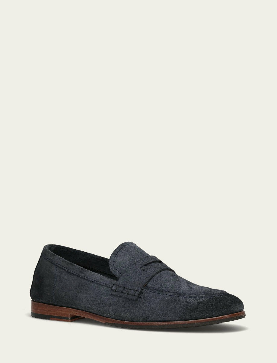 Men’s Midnight Blue Suede Graham Penny Casual Leather Shoes