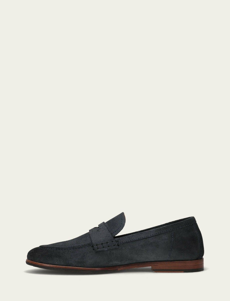 Men’s Midnight Blue Suede Graham Penny Casual Leather Shoes