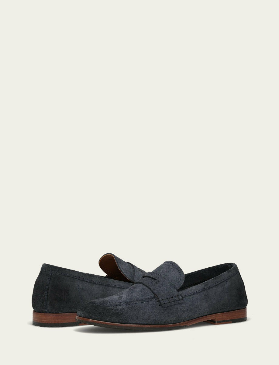 Men’s Midnight Blue Suede Graham Penny Casual Leather Shoes