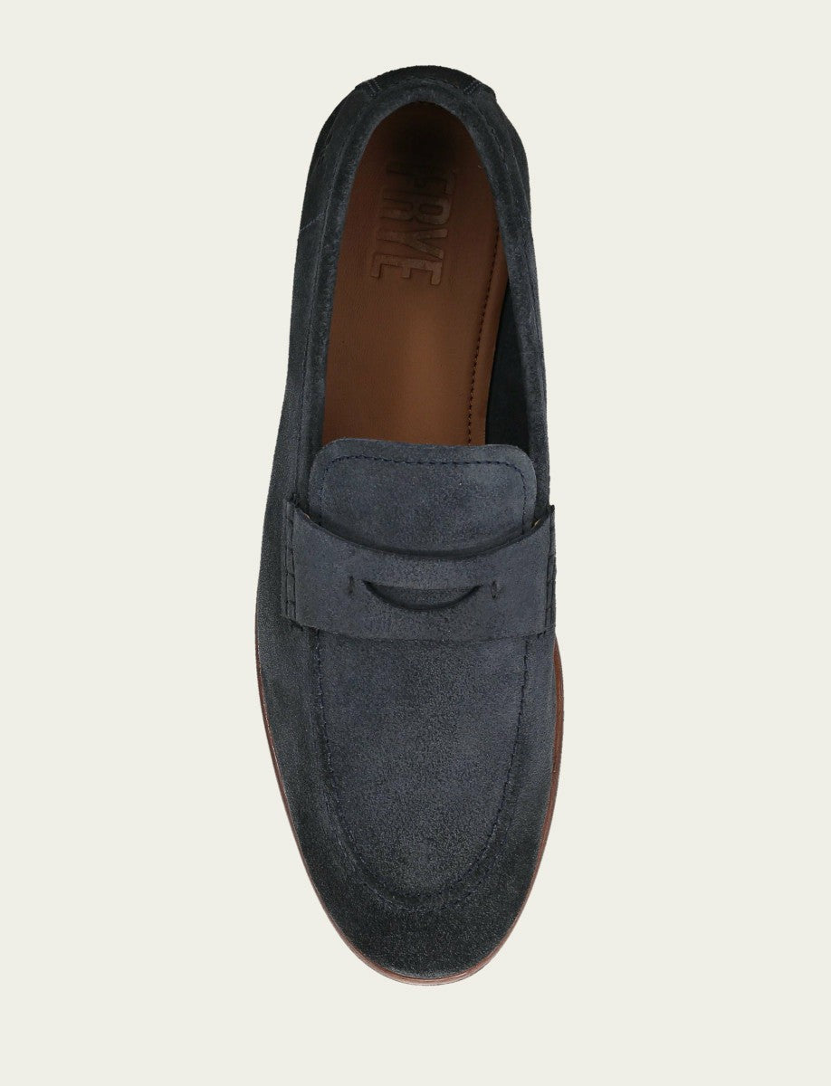 Men’s Midnight Blue Suede Graham Penny Casual Leather Shoes