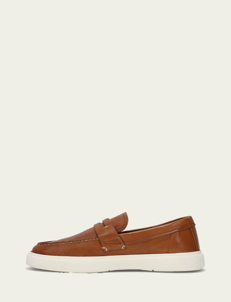 Men’s Caramel Beau Penny Leather Sneakers