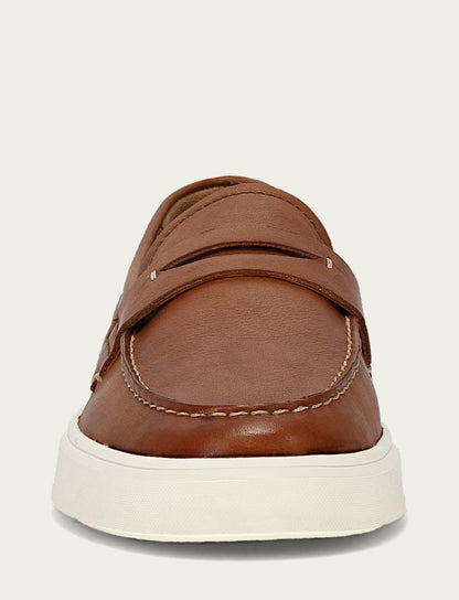 Men’s Caramel Beau Penny Leather Sneakers