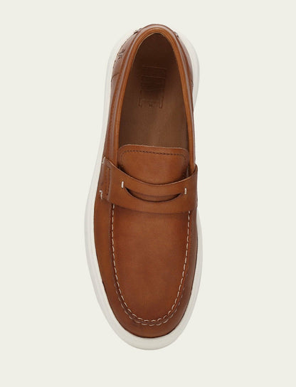 Men’s Caramel Beau Penny Leather Sneakers