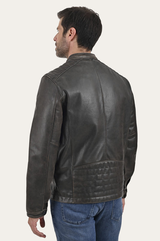 Men's Dark Brown Rustler Racer Jacket