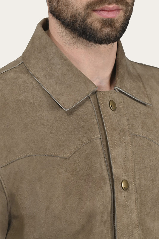 Men’s Taupe Judd Suede Shacket
